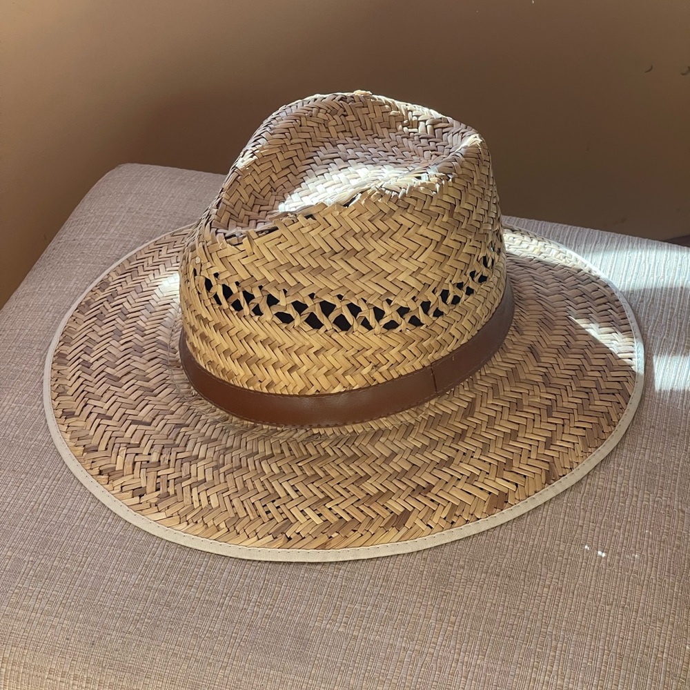 Stylish Straw Sun Hat with Brown Band